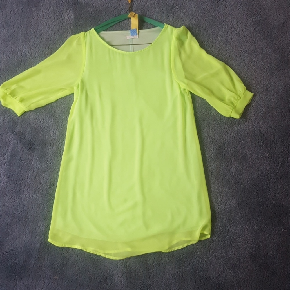Mini dress sz S fluorocent green